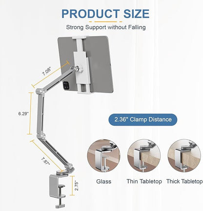 Houele Tablet Stand Holder, Adjustable Foldable Tablet Arm iPad Desk Mount - Image 4