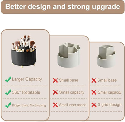 360°Rotating Makeup Brush Holder Organizer, Spinning Skincare Storage Carousel - Image 6