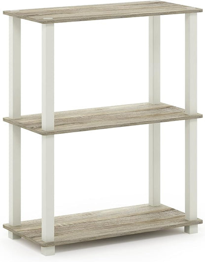 Furinno TURN-S-TUBE Storage Shelves, 3-Tier Book Shelf, Corner Shelf, Toolless - Image 5