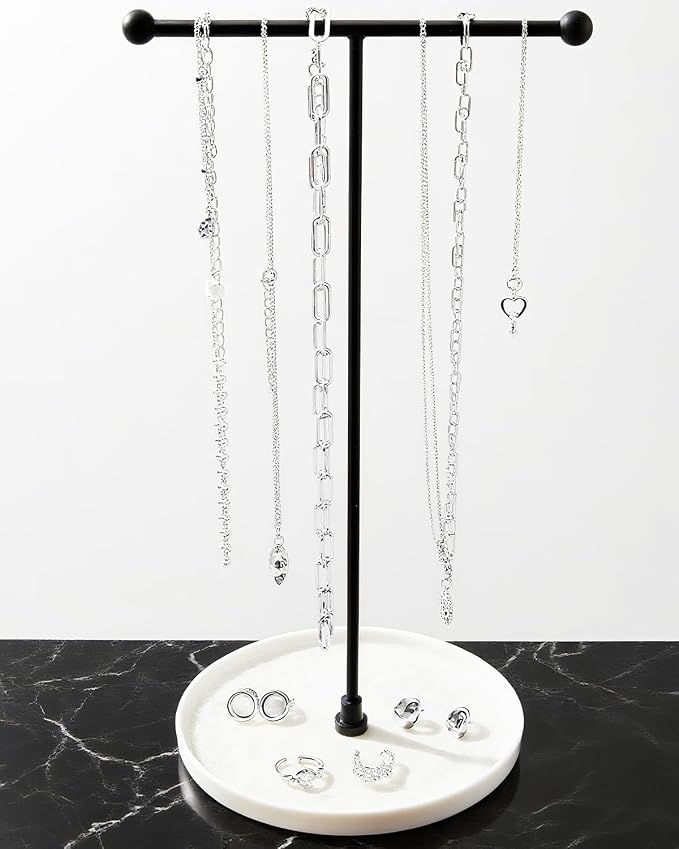 VROOMIUM Necklace Holder Stand - 6in Ceramic Base X 1ft Height by VROOMIUM-BETTERDESIGN