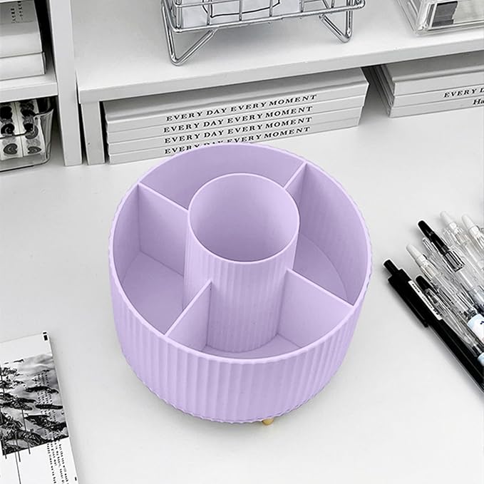 360 Degree Rotating Makeup Brush Holder Organizer Detachable Design 5 Slot Make - Image 9