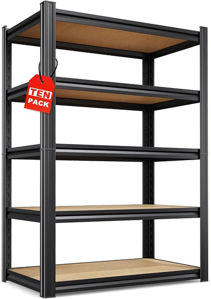Set of 10-71"H Garage Shelving-5 Tier Garage Storage Shelves, Adjustable Heavy by CreatingaComfortableLiving