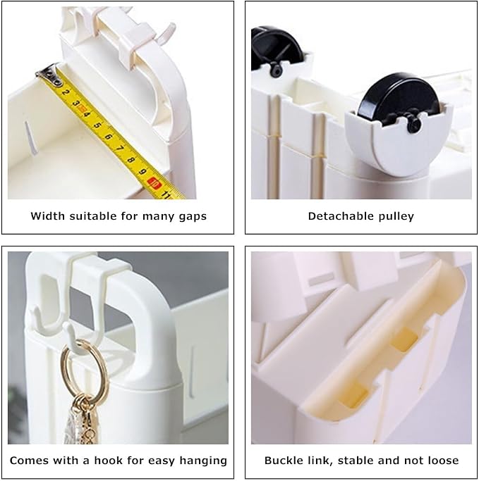 3.54 Slim Storage Cart Durable Bathroom Organizer Slide Out Storage Cart - Image 3