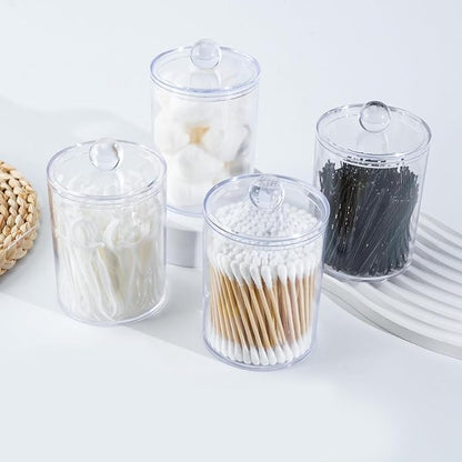 2 Pack Qtip Holder, Canister Apothecary Jar Set, Bathroom Jars - Image 5