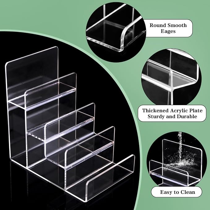 Cabilock 4-Tier Clear Acrylic Display Riser, Sturdy Tiered Organizer - Image 3