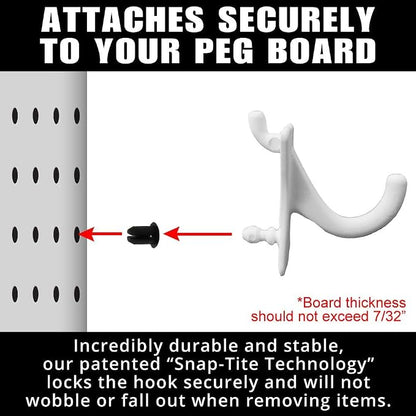 PegPro® J Hooks Kit for Standard “Wood Fiber” pegboard – Durable Plastic - Image 3