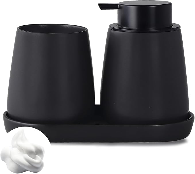 Matte Black Bathroom Accessory Set by Eyrozia