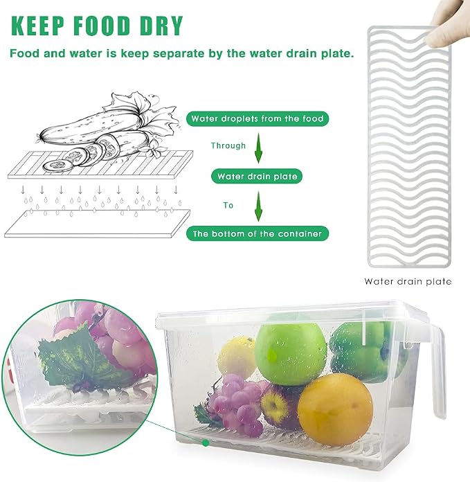 SILIVO Lettuce Keeper for Fridge- 4.5L Vegetable Storage Containers for - Image 3