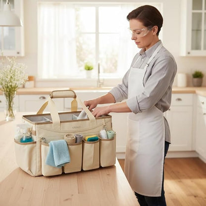 Ytonet Cleaning Caddy Bag with Detachable Apron, Extra Large Cleaning Supplies - Image 8