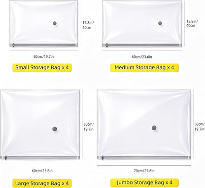 Vacuum Compression Bags with 2‑in‑1 Rechargeable Air Pump, 16 Pack Multi‑Size - Image 8