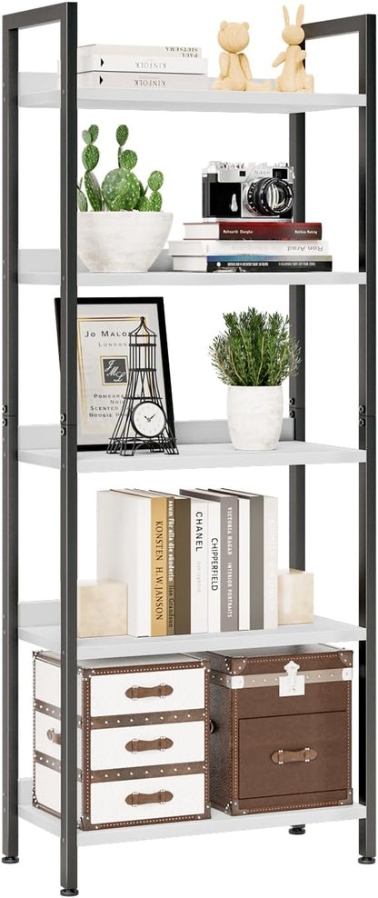 NUMENN Bookshelf, 5 Tier Freestanding Shelving Unit, Falling Prevention Baffle by NUMENN