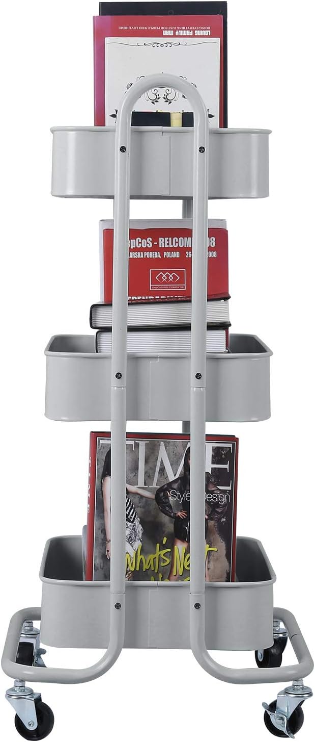 Melody House 3-Tier Metal Mesh Utility Rolling Cart Storage Organization Cart - Image 7