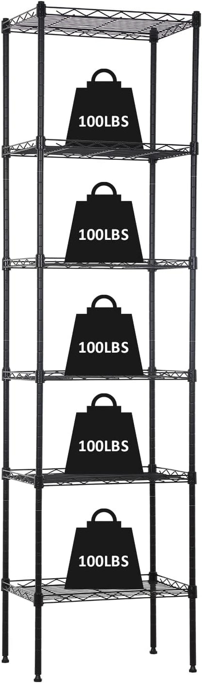 NChanmar 6-Tier Metal Shelving Unit Storage Shelves Metal Shelves 64"x17"x12" by NChanmar