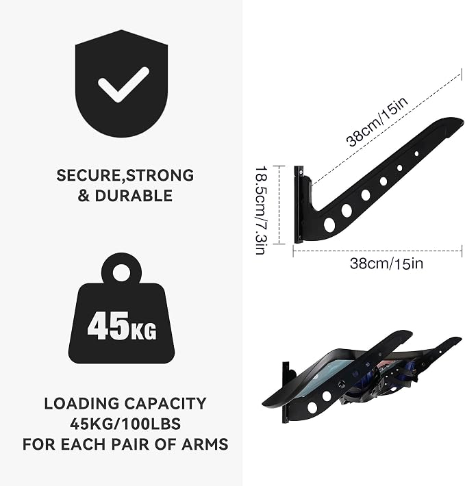 1 Board Surf Rack Wall Mount for Surfboard, Snowboard Storage Adjustable Wall - Image 2