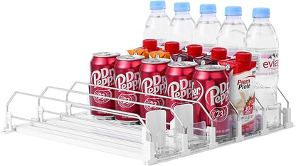 Drink Organizer for Fridge-White Automatic Pusher Glide, 12oz 16oz 20oz-Soda by SZNLZQ
