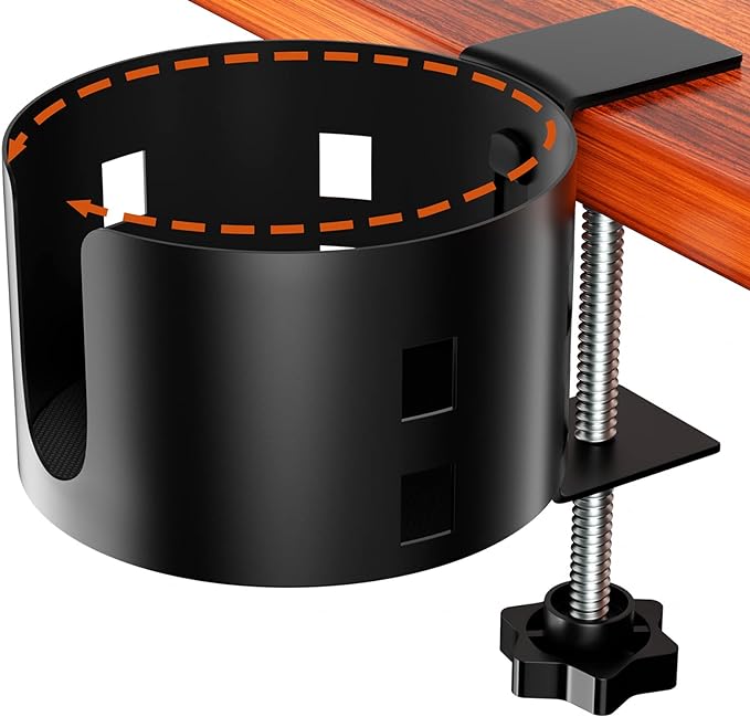 Upgraded Large Desk Cup Holder Clamp, OOKUU Anti-Spill Table Cup Holder by OOKUU
