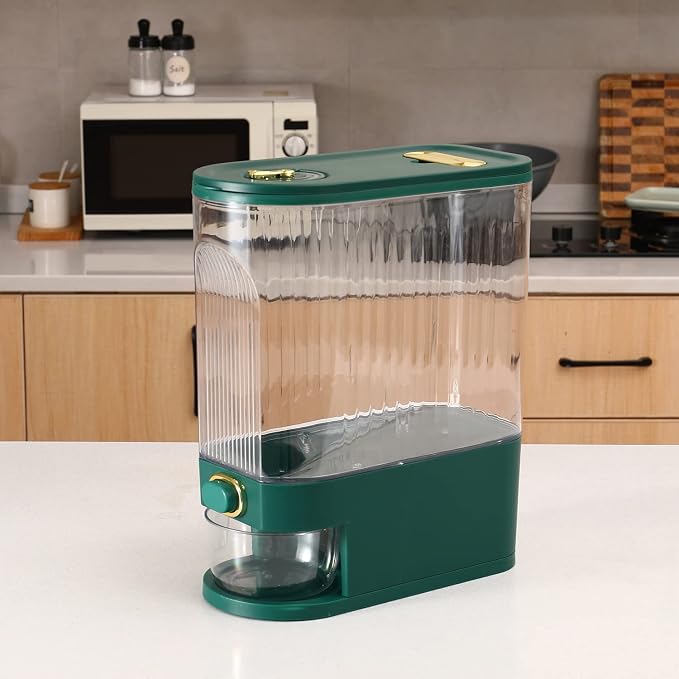 Sooyee Clear Rice Dispenser, Large Grain Container Storage - Image 3