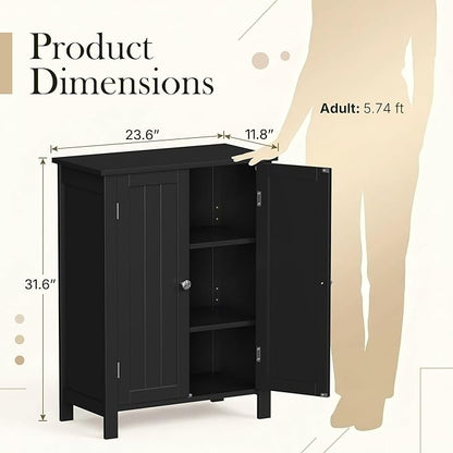 SUPER DEAL Modern Bathroom Floor Storage Cabinet - Image 3