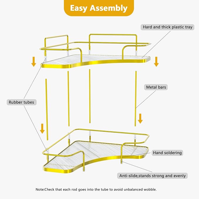 FOLLOWIN 2 Tier Bathroom Corner Countertop Organizer, Make Up Organizers and - Image 5