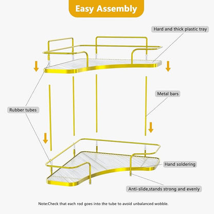 FOLLOWIN 2 Tier Bathroom Corner Countertop Organizer, Make Up Organizers and - Image 5
