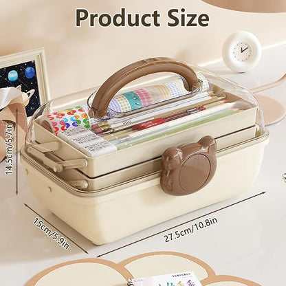 Cute Hair Accessories Organizer 3-Layers Kids Jewelry Storage Box Plastic Hair - Image 2