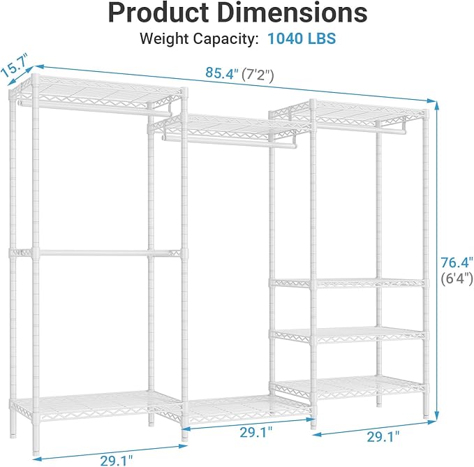 VIPEK V5 Plus Portable Closet Wardrobe Heavy Duty Clothes Rack, Large Free - Image 6