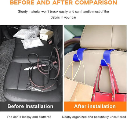 povtii 4PCS Car Seat Headrest Hook, Auto Back Seat Hanging Storage Organizer - Image 6