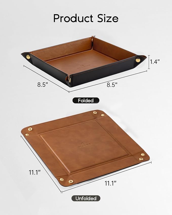 VLANDO Valet Tray Organizer, PU Leather Catchall Tray - Image 6