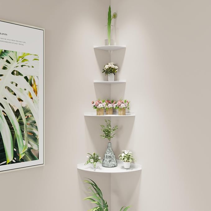 Corner Floating Shelf, 3.0mm Aluminum Alloy Corner Shelves wall Mounted - Image 4
