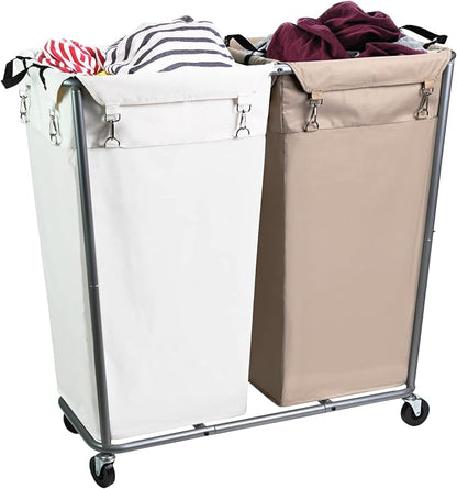 280L Laundry Cart with Wheels, Commercial Large Rolling Laundry Sorter by Ollieroo