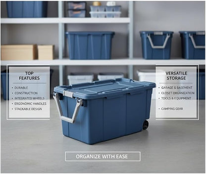 40 Gallon Heavy-Duty Rolling Storage Bins 2-Pack, Leakproof Lid & Latches - Image 4