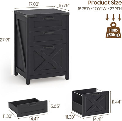 Halitaa Small Farmhouse File Cabinet - Image 3