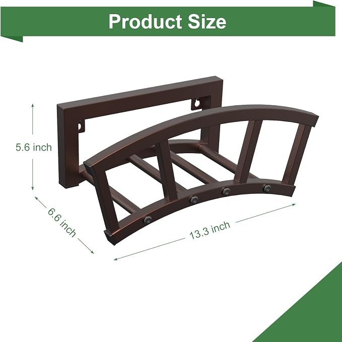 2 Pack Garden Hose Holder Wall Mounted, Outdoor Heavy Duty Metal Water Hose - Image 7