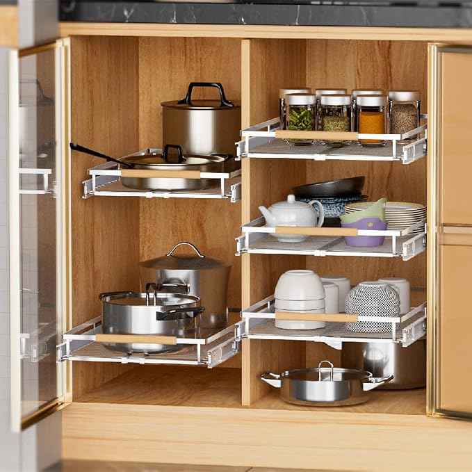 Pull Out Cabinet Drawer Organizer, Heavy Duty Slide Out Pantry Shelves Sliding - Image 6