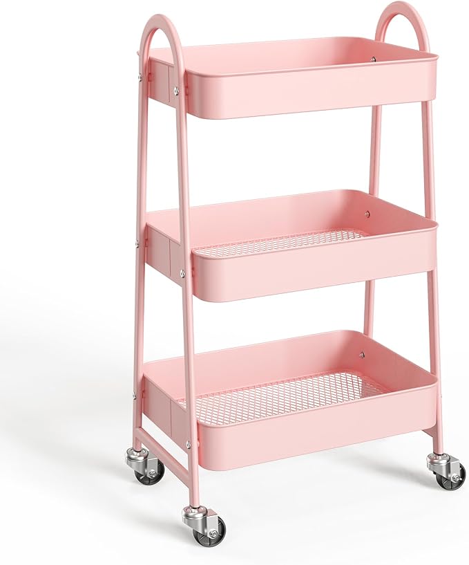 NEWBULIG 3-Tier Metal Rolling Cart by NEWBULIG