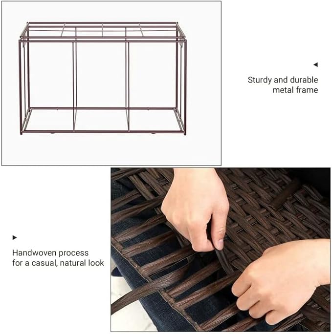 SONGMICS Storage Basket with Lid, Woven Blanket Storage Bin with Handles - Image 4