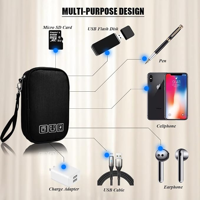 Electronic Organizer Bag Cable Organizer Travel Cord Organizer Case Pouch - Image 6