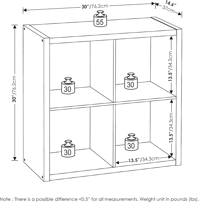 4-Cube Cubicle Bookshelf, Cube Bookcase - Image 2