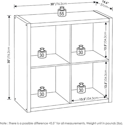 4-Cube Cubicle Bookshelf, Cube Bookcase - Image 2