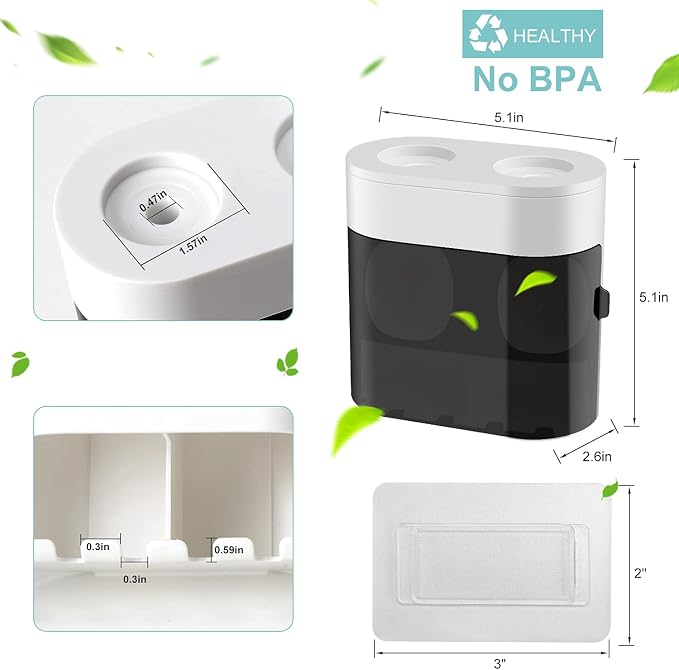 Toothbrush Holder Toothpaste Dispenser Wall Mounted - Image 7