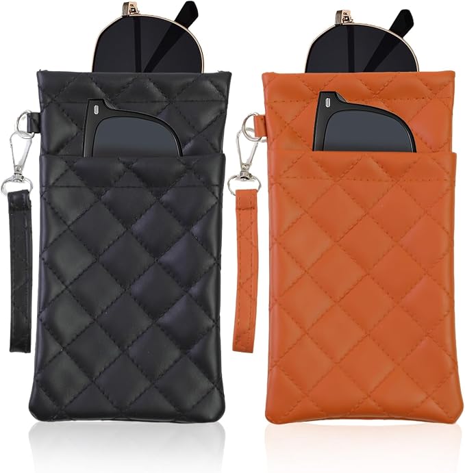 Double Eyeglass Case Soft Dual Glasses Case by FLYINGMAGE