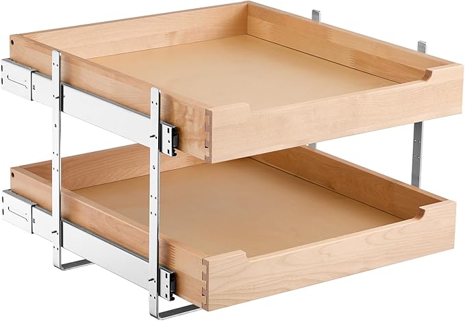 VEVOR 2 Tier Pull Out Cabinet Organizer, Soft Close Slide out Shelf, Heavy-Duty by VEVOR