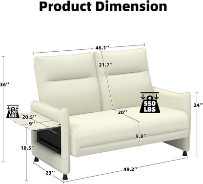 Faux Leather Loveseat, Upholstered Loveseat - Image 2