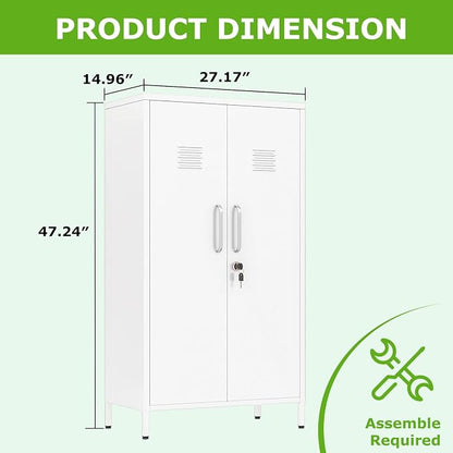 PAOFIN 47" Metal Storage Locker, Lockable Employees Metal Locker - Image 3