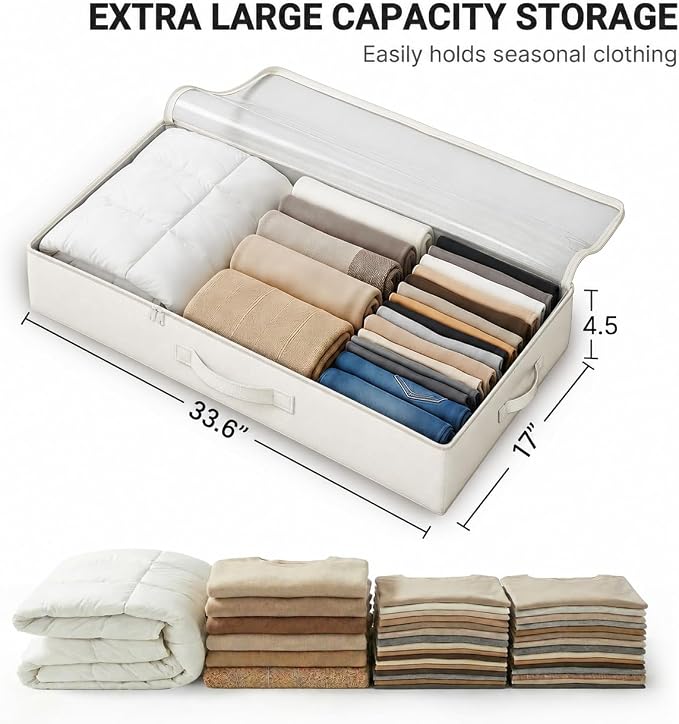TidyCorner 2-Pack Under Bed Storage Containers, 4.5 Inches Tall Low Profile - Image 3