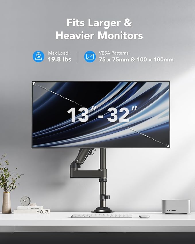HUANUO Single Monitor Arm, Adjustable Desk Mount - Image 6