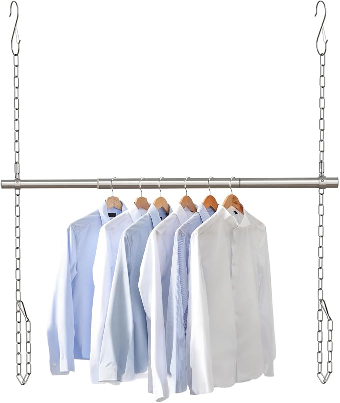 Hanging Closet Rod, Adjustable Width and Height Closet Rods Extender, 17-40inch by FOTRIC