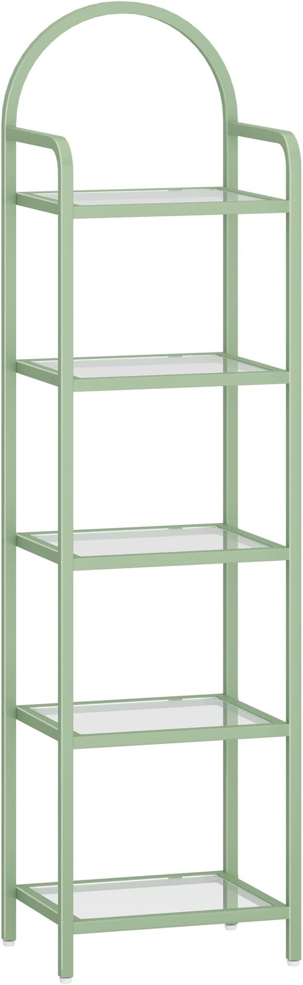 Hzuaneri Bookcase Bookshelf, Tempered Glass Bookshelves | Slim Shelving Unit - Image 9
