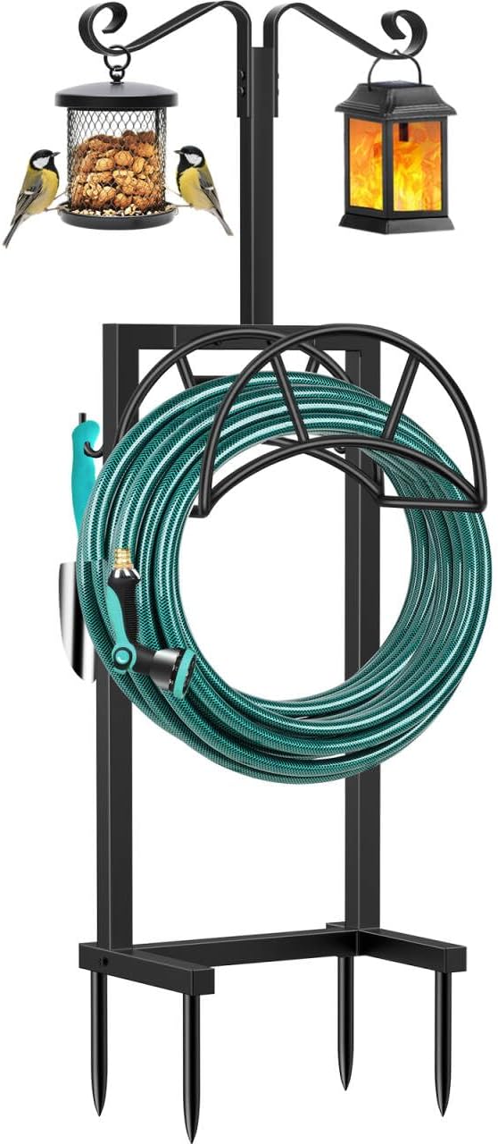 TomCare Garden Hose Holder 4 Spikes Garden Hose Reel Hose Stand Upgraded Water by TomCare