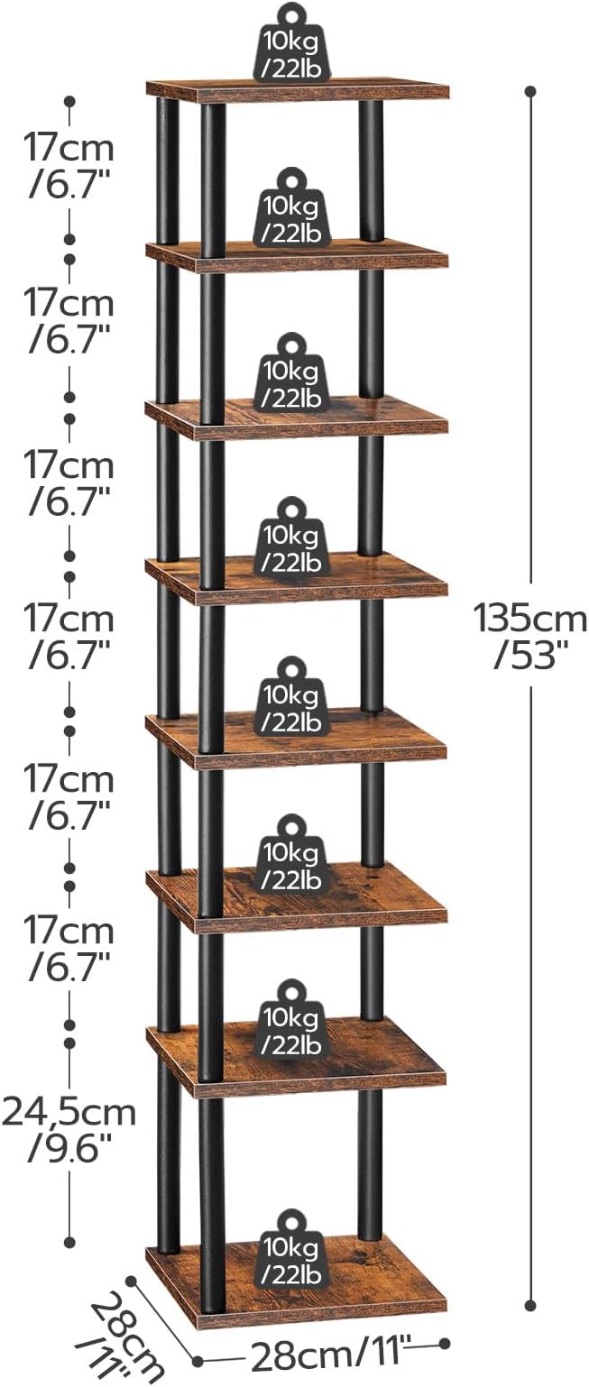 HOOBRO Vertical Shoe Rack, 8-Tier Narrow Shoe Shelf, Shoe Storage Organizer - Image 2